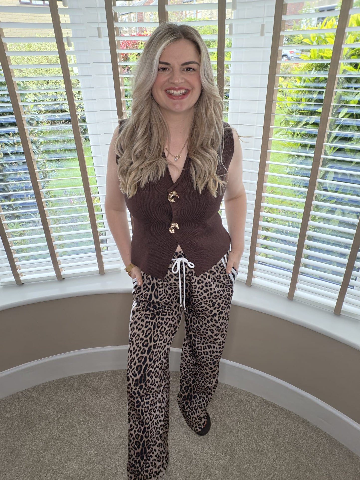 BONNIE BROWN GOLD BUTTON TOP