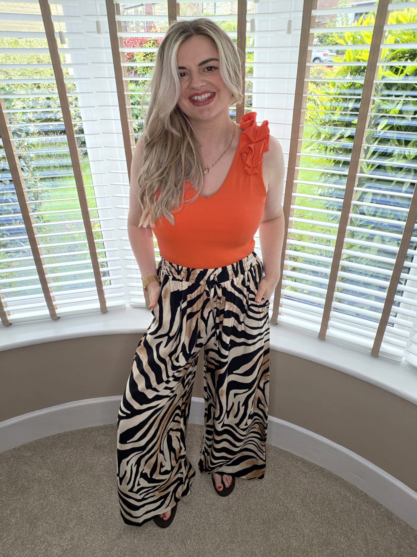 ZEBRA WIDE LEG SUMMER PANTS