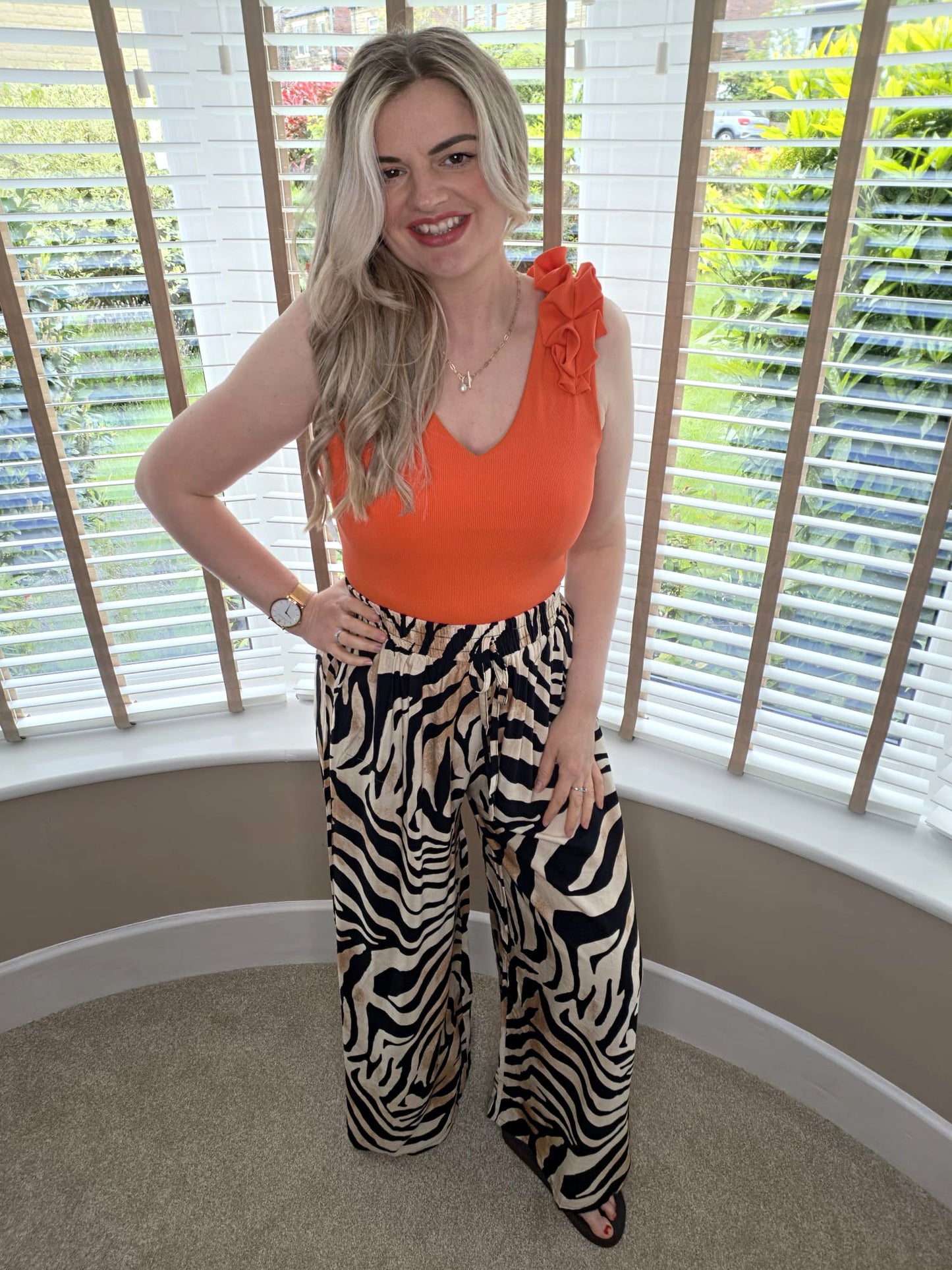 ZEBRA WIDE LEG SUMMER PANTS