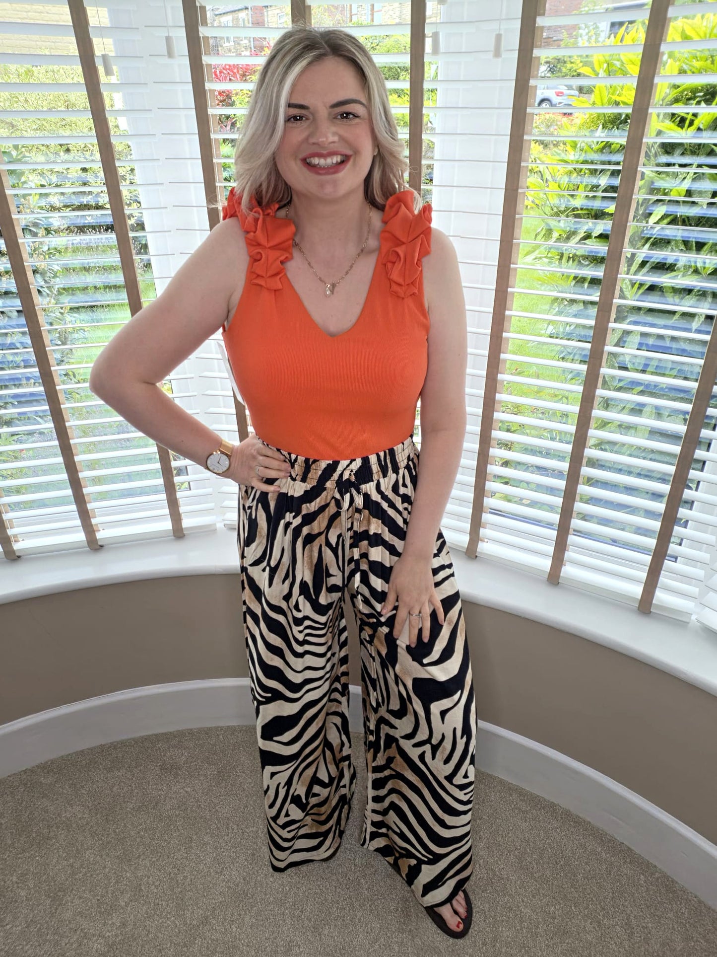 ZEBRA WIDE LEG SUMMER PANTS
