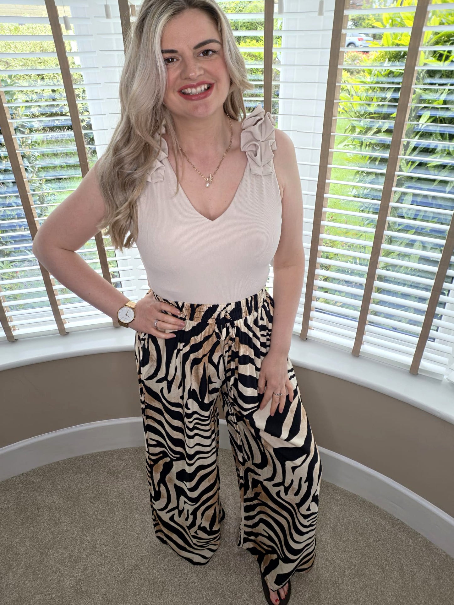 ZEBRA WIDE LEG SUMMER PANTS