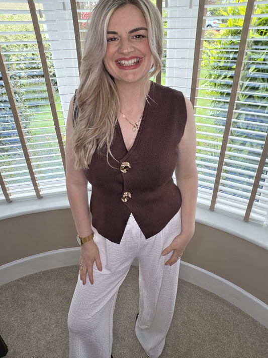 ALI CRINKLE LOOSE SUMMER PANTS - WHITE