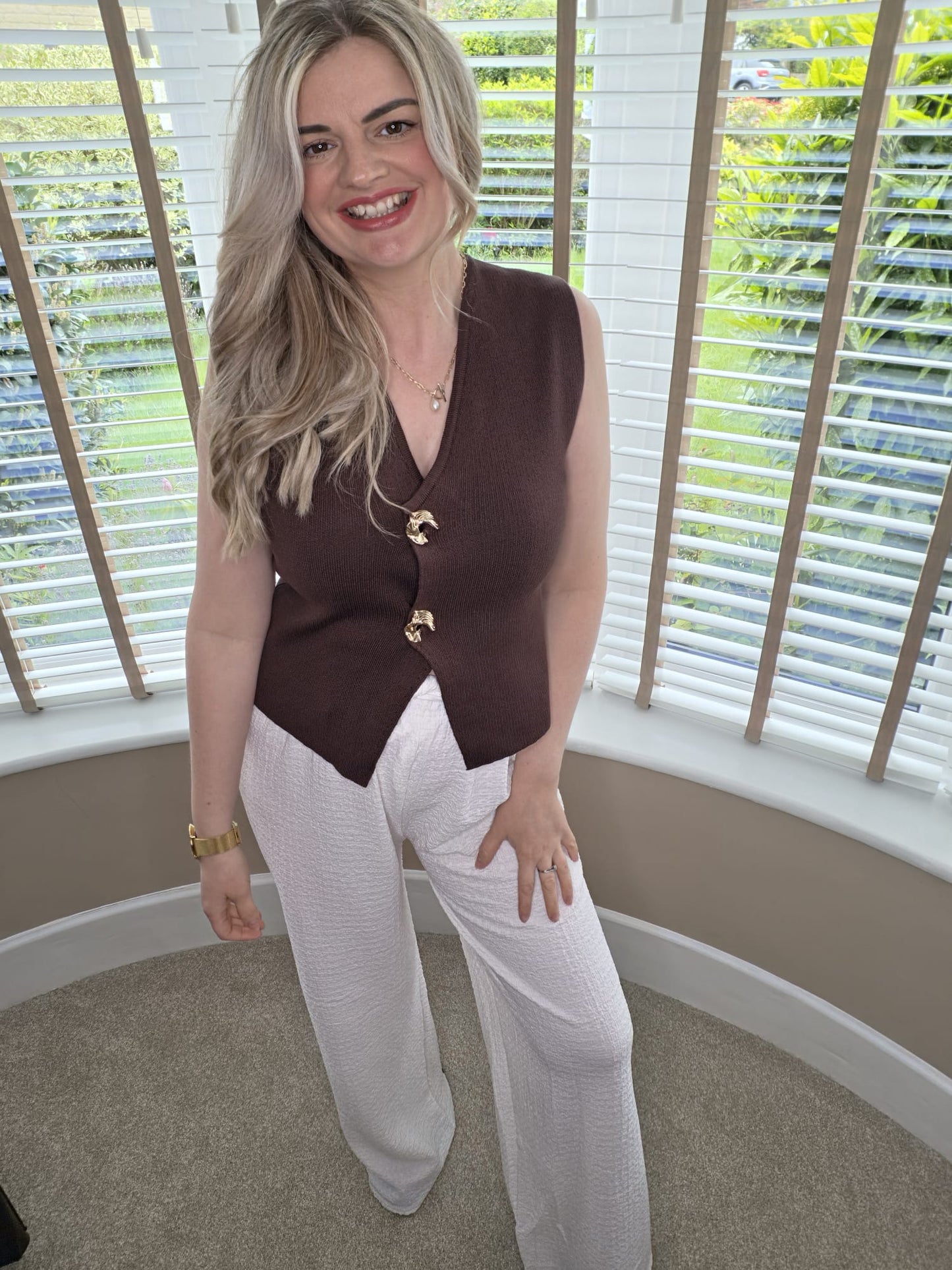 ALI CRINKLE LOOSE SUMMER PANTS - WHITE