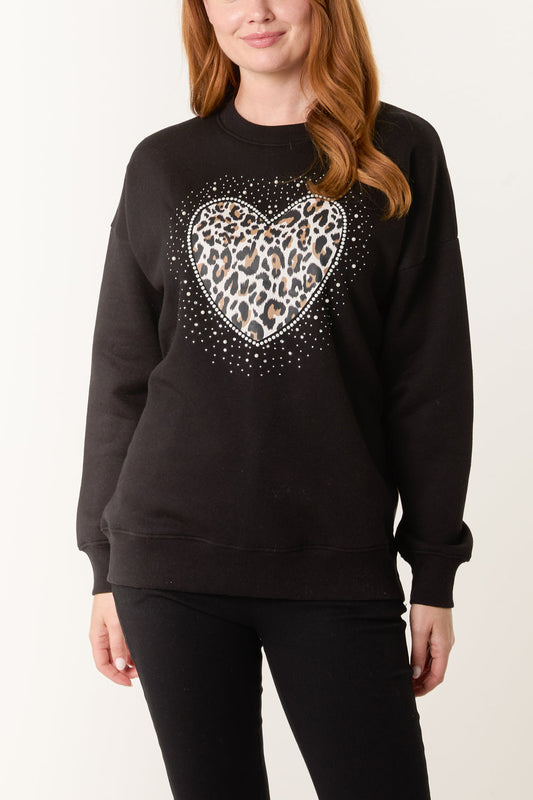 HANNAH EMBELLISHED HEART SWEATER
