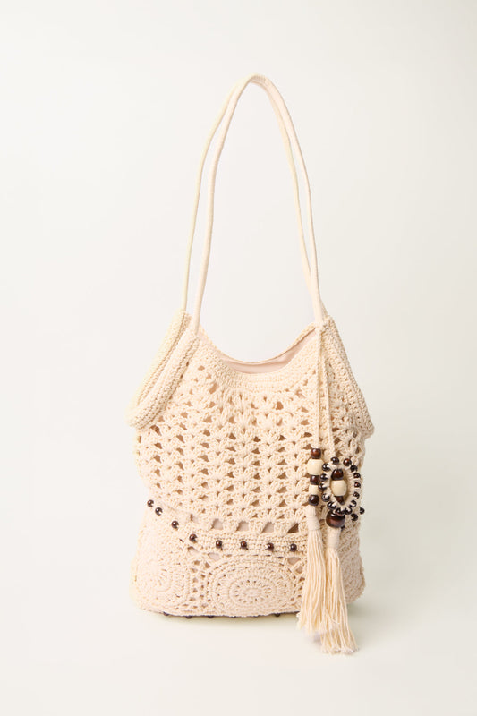 SANTORINI BEADED CROCHET SUMMER BAG
