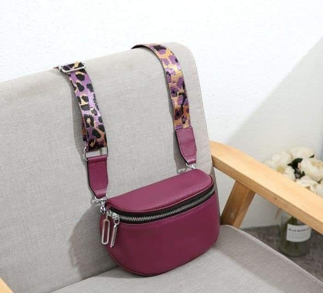 RUBY GENUINE LEATHER SADDLE/BUM BAG - PLUM (MORE COLOURS AVAILABLE)