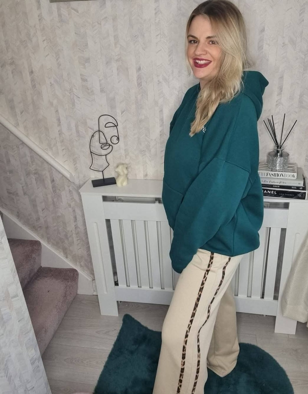 NATALIE THICK LEOPARD SIDE STRIPE JOGGERS