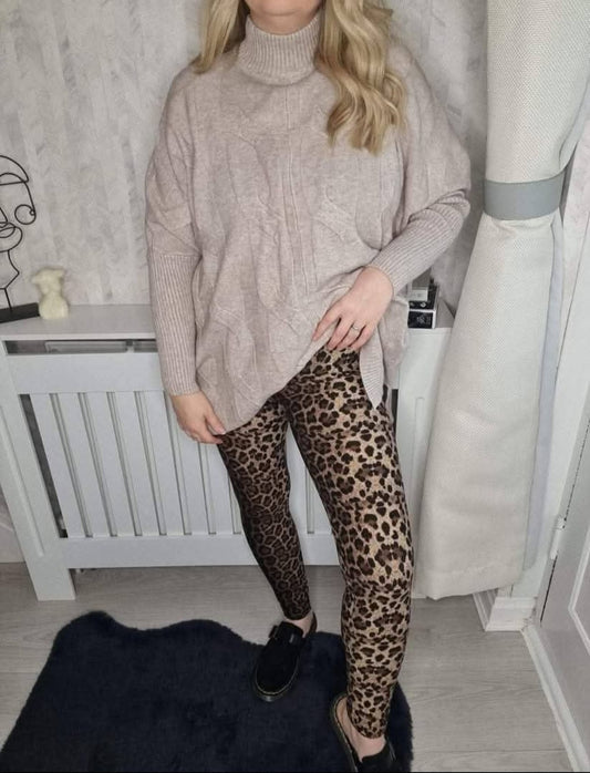APRIL LEOPARD PRINT STRETCH LEGGINGS