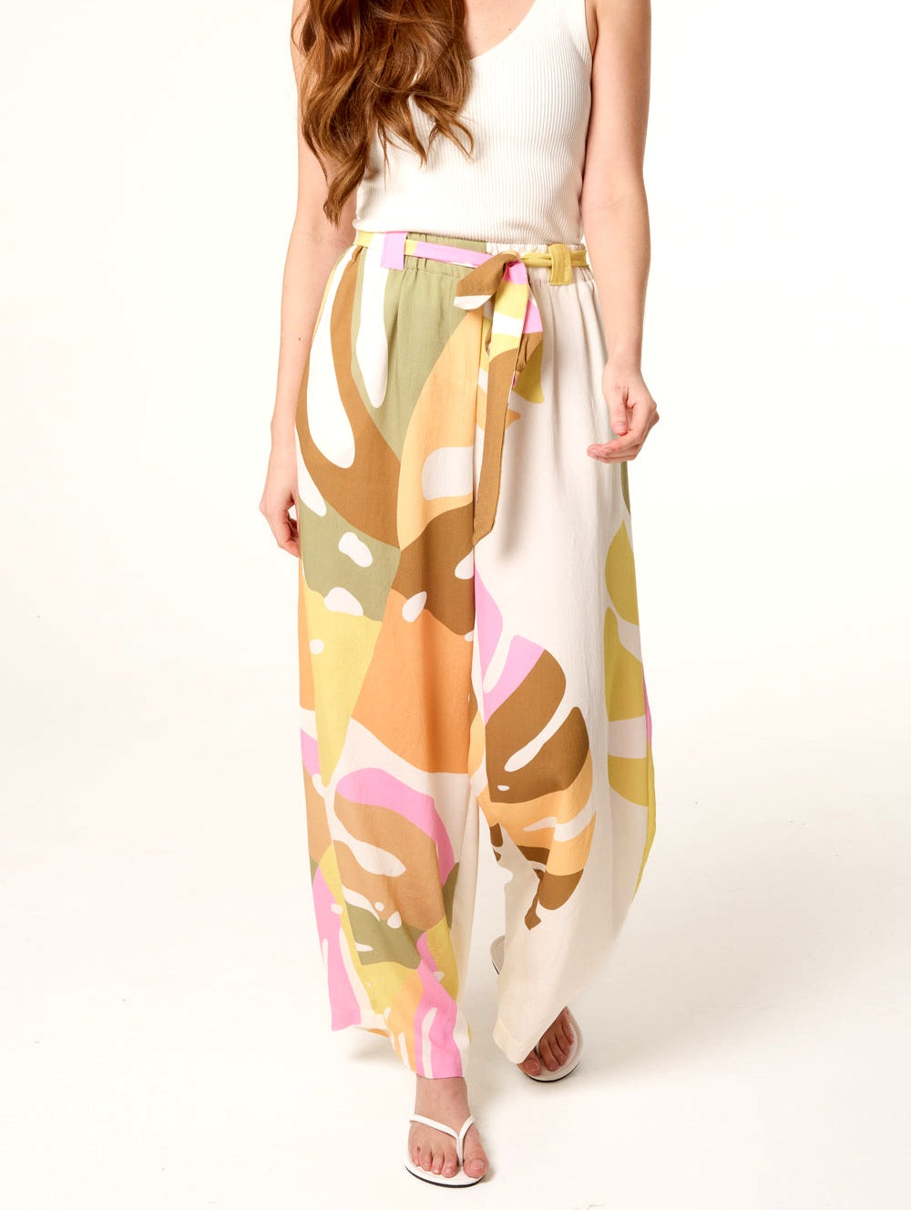 FREYA BRIGHT LEAF WIDE LEG TROUSERS