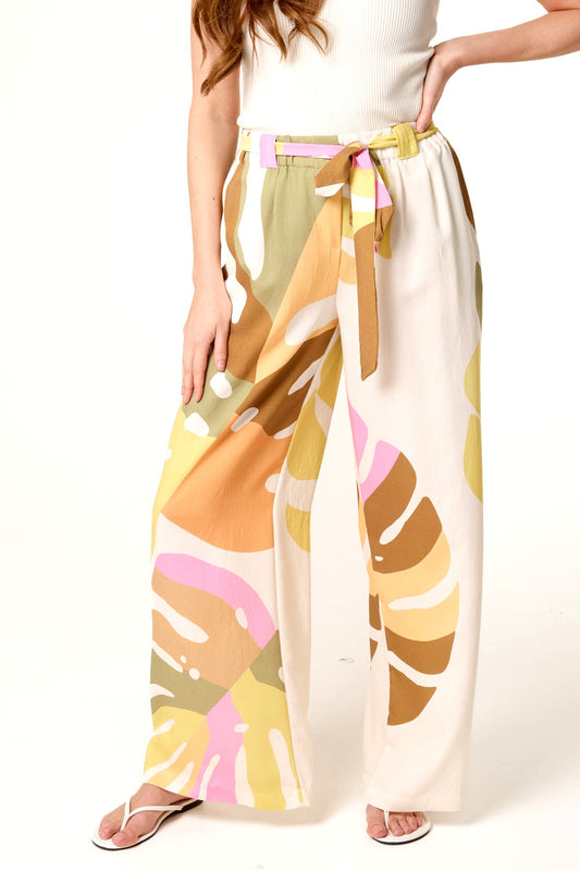 FREYA BRIGHT LEAF WIDE LEG TROUSERS